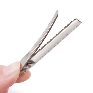 Barrettes à cheveux en métal argenté avec bords ondulés dentelés pour création de bijoux