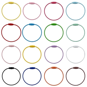 Colorful Painted Steel Wire Keychain Loops Zinc Alloy Screw Lock Cable Ring For DIY Luggage Tag Bag Accessory Home Travel