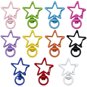 Ganci per Portachiavi con Chiusura a Moschettone in Lega di Zinco a Forma di Stella per Creazione di Gioielli Fai-da-te