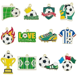 Set di 12 ciondoli a tema calcio in lega di zinco per la creazione di gioielli fai da te