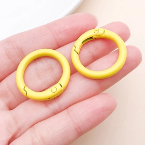 Paire d'anneaux à ressort jaunes de 20mm en alliage de zinc mat pour sacs DIY