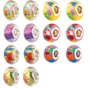Bunte Acrylperlen-Sortiment mit Metallkern für DIY-Armbänder und Schmuckhandwerk