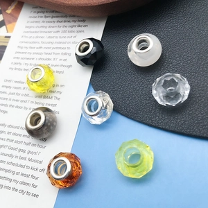 Mix van gefacetteerde en gladde kralen met groot gat voor DIY-sieraden in diverse kleuren
