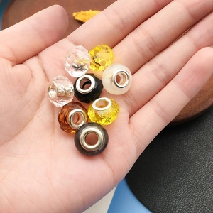 DIY grote gat zwarte kleurrijke glazen kralen voor bedelarmband sieraden accessoires