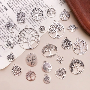 Pendentifs arbre de vie en alliage argent antique pour bijoux DIY et colliers