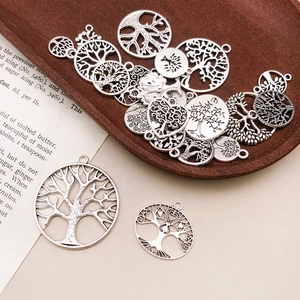 Détails des pendentifs arbre de vie en alliage argent antique pour bijoux artisanaux