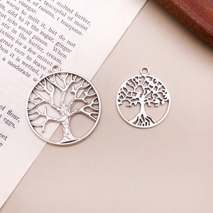 Détail de pendentifs Arbre de Vie en argent antique pour la création de bijoux DIY