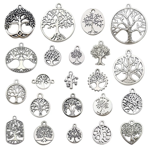 Lot de breloques Arbre de Vie en alliage argenté vieilli pour la création de bijoux DIY