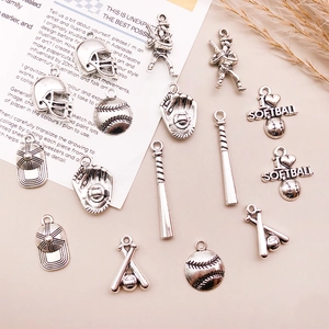 Antik-Silber Baseball und Softball Charms Set für DIY Schmuckherstellung