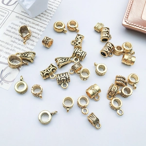 Assortimento di ganci in lega oro antico con motivi LOVE e cuore per gioielli fai-da-te