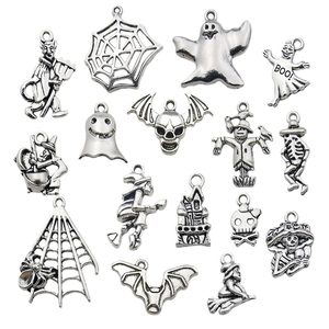 15-delige Halloween bedeltjes set met spook en spinnenweb voor het maken van sieraden