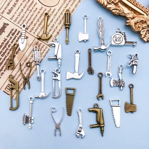 Lot de 26 breloques mini-outils en alliage argent et bronze antique pour bijoux DIY