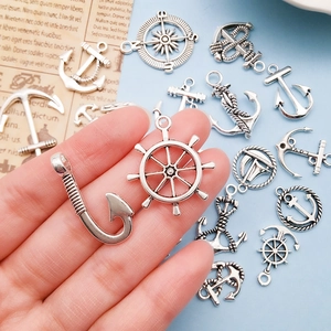 Set di 20 ciondoli nautici vintage in lega d'argento per la creazione di gioielli fai-da-te