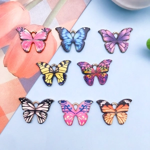 Bunte Emaille Schmetterling Anhänger Legierung Zink Charms Für DIY Halskette Armband Ohrring Schmuckherstellung Zubehör