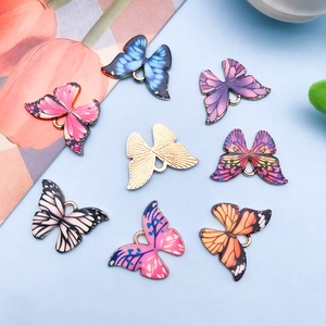 Bunte Zinklegierung Schmetterling Anhänger in acht Farbverläufen für DIY Schmuckdesign