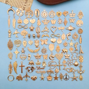 Gemengde Legering Hangers Charms Voor DIY Sieraden Maken Antiek Goud Zilver Emaille Dier Hart Plant Sieraden Componenten