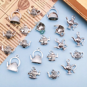 Retro Tibet Silber Legierung Teekanne Anhänger für DIY Schmuck und Bastelbedarf
