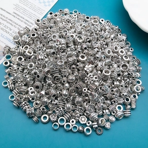 Antike silberne Zwischenperlen mit Mix-Mustern für DIY-Schmuck und Bastelarbeiten