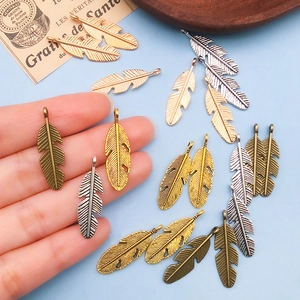 Pendentifs plumes assortis en or argent et bronze pour la création de bijoux DIY