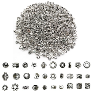 Antiksilberne Abstandsperlen aus Legierung für DIY-Schmuck mit diversen Vintage-Mustern