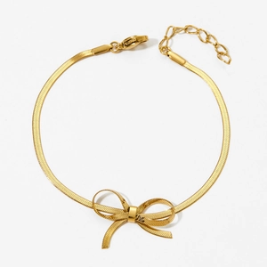 Collier à pendentif nœud doré avec chaîne serpent élégante et fermoir ajustable