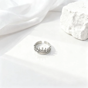 Anillo Abierto de Acero Inoxidable Bohemio para Mujer Ajustable Corona Pluma Trébol Números Romanos Oro Plata Chapado Joyería de Moda Vintage
