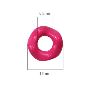 Perles en acrylique rose 16mm avec diamètre intérieur 6.5mm pour bijoux DIY