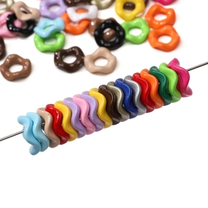 Perles ondulées en acrylique 16mm colorées pour chaînes de téléphone et accessoires DIY