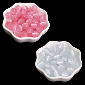 Synthetischer Katzenaugenstein Runde Lose Perlen Rosa Weiß DIY Materialien Für Handgemachte Armband Halskette Schmuckherstellung Zubehör