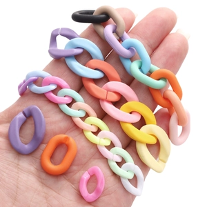 Bunte Acryl-Kettenglieder für DIY Halsketten und Armbänder, sortierte matte Farben