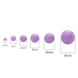 Paarse macaron plastic ronde kralen in zes maten variërend van 1.8mm tot 8mm