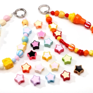 Perles d'étoiles en acrylique de 16mm et chaînes de bijoux DIY avec fermoirs en métal