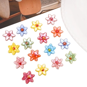 Handmade Ceramic Hexagonal Flower Beads Glazed Porcelain Loose Beads For DIY Necklace Bracelet Jewelry Making Accessories