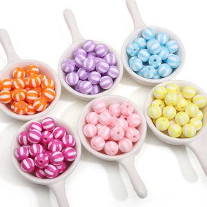 12mm kleurrijke gestreepte acryl watermeloen kralen voor DIY sieraden en kettingen
