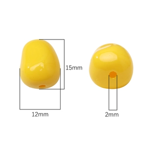 Perline a mais in acrilico giallo brillante 12x15mm per collane DIY e gioielli fatti a mano
