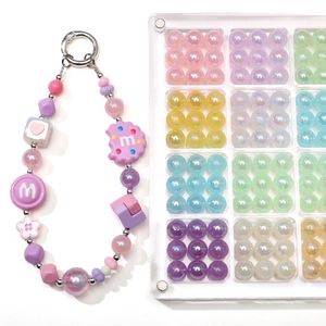 10mm Meerjungfrau Acrylperlen-Set mit Bastelzubehör und transparenter Aufbewahrungsbox