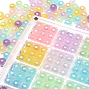 10mm bunte Meerjungfrau-Acrylperlen in Aufbewahrungsbox für DIY-Schmuck