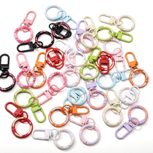 Bunte Legierung D-Ring Karabinerverschluss Mit Punktiertem Feder O-Ring DIY Schmuckherstellung Schlüsselanhänger Taschen Zubehör