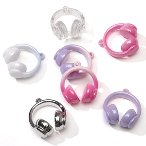 Mini gradient acrylic headphone pendants with hanging holes for DIY jewelry making and crafts