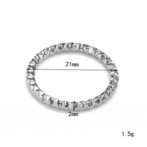 Minimalist textured stainless steel ring with 2mm band and 21mm inner diameter