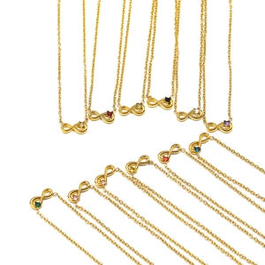Mode Unendlichkeit Herz Anhänger Halskette Titanstahl Zirkonia Eingelegt Schlüsselbein Kette Schmuck Für Damen Valentinstag Geschenk