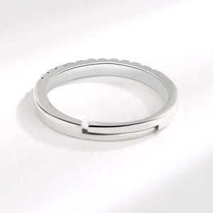 Minimalistische S925 zilveren open ring met pavé gezette zirkonia kristallen