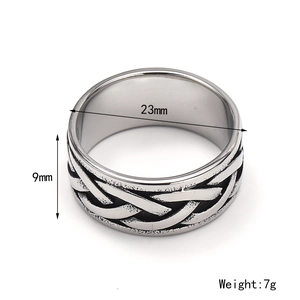 Bague vintage nœud celtique nordique, largeur 9mm et diamètre intérieur de 23mm