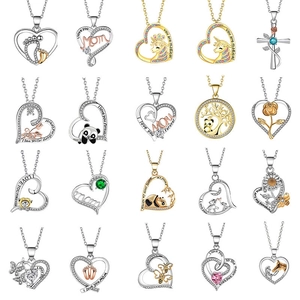 Ciondolo a Cuore in Rame Solo Senza Catena per Donna Regalo Mamma Figlia Strass Elefante Panda Rosa Girasole Gioielli Ciondolo