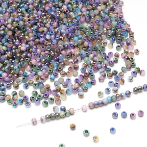 Macaron gradient 4mm glass seed beads with AB coating for DIY jewelry making and crafts