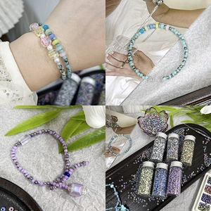 DIY jewelry kit with 4mm premium glass beads, mixed pearls and colorful handmade materials