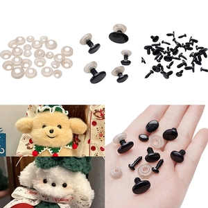 Acrylic oval threaded toy eyes and screw nose DIY craft kit for dolls and plush toys