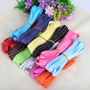 Polyester Grosgrain Ribbon Polka Dot Dashed Line Stitched Edge Ribbons For Gift Wrap DIY Crafts Wedding Decor Accessory