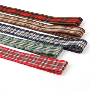 Classic plaid tartan ribbon rolls in five colors for DIY gift wrapping and crafts