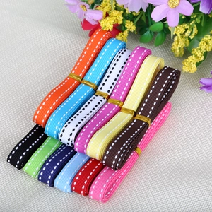 Set of 12 multi-color polka dot grosgrain ribbons for gift wrapping and DIY crafts